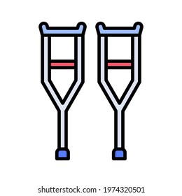 Crutches Icon vector image. Can be used for Medical. Suitable for mobile apps, web apps and print media.