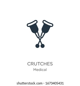 Crutches icon vector. Trendy flat crutches icon from medical collection isolated on white background. Vector illustration can be used for web and mobile graphic design, logo, eps10