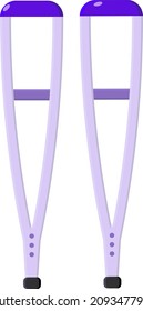 Crutches, illustration, vector on a white background.