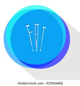 crutches. Internet template. Vector icon.