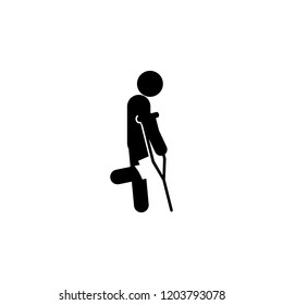 crutches, knee icon. Element of human pain icon for mobile concept and web apps. Detailed crutches, knee icon can be used for web and mobile