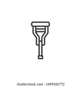 Crutches line icon. linear style sign for mobile concept and web design. Crutch walker outline vector icon. Symbol, logo illustration. Vector graphics
