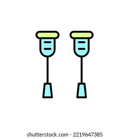crutches line icon. Simple element illustration. crutches concept outline symbol design.