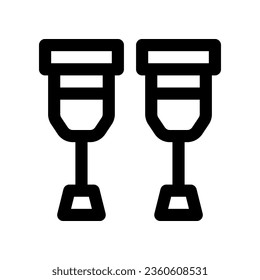 icono de línea de muletas. icono vector para tu sitio web, móvil, presentación y diseño de logotipo.