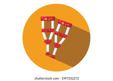 Crutches Medical Device Vector Design