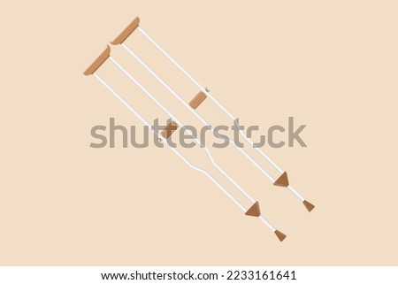Crutches. Medical equipment for support of injured and elderly people. Medical equipment concept. Colored flat graphic vector illustration isolated. 