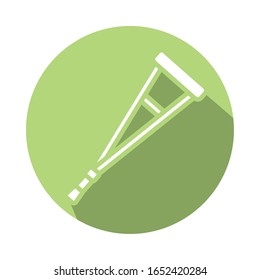 crutches medical tool block style icon vector illustration design