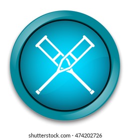 Crutches sign button vector illustration