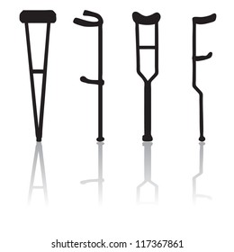 Crutches silhouette