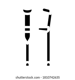 crutches tool glyph icon vector. crutches tool sign. isolated contour symbol black illustration
