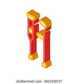 crutches tool isometric icon vector. crutches tool sign. isolated symbol illustration