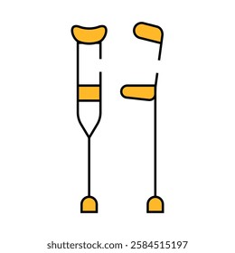 crutches tool line icon vector. crutches tool sign. isolated symbol illustration