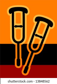 crutches used by handicaps	