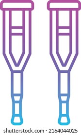 Icono vectorial de muletas. Se puede usar para imprimir, móviles y aplicaciones web.