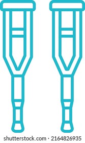 Crutches vector icon. Can be used for printing, mobile and web applications.
