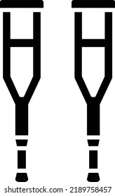 Crutches vector icon. Can be used for printing, mobile and web applications.