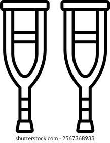 Crutches vector icon. Can be used for printing, mobile and web applications.