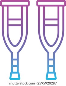 Crutches vector icon. Can be used for printing, mobile and web applications.