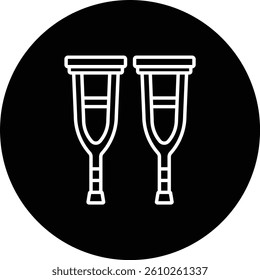Crutches vector icon. Can be used for printing, mobile and web applications.