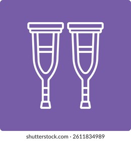 Crutches vector icon. Can be used for printing, mobile and web applications.