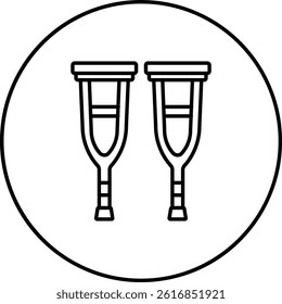 Crutches vector icon. Can be used for printing, mobile and web applications.