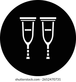 Crutches vector icon. Can be used for printing, mobile and web applications.