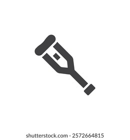 Crutches vector icon. filled flat sign for mobile concept and web design. Crutches used for walking support glyph icon. Mobility aid symbol, logo illustration. Vector graphics