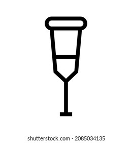 crutches vector icon isolated on white background 