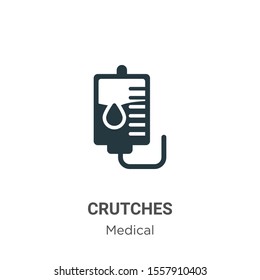 Crutches vector icon on white background. Flat vector crutches icon symbol sign from modern medical collection for mobile concept and web apps design.