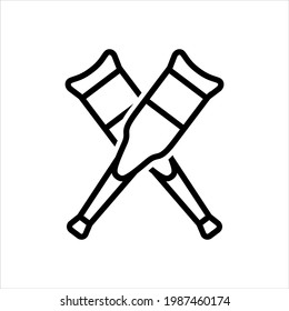 Crutches vector icon symbol design