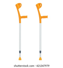 crutches vector illustration isolated on a white background
