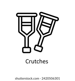 Crutches vector outline icon style illustration. EPS 10 File