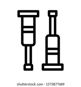 crutches vector thin line icon 