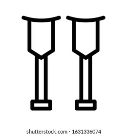 crutches vector thin line icon 