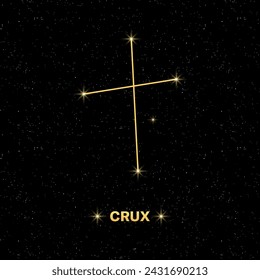 Crux constellation icon. Starry sky. Flat style. Vector illustration