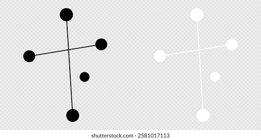 Crux constellation map set. Vector illustration.
