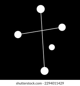 Mapa de constelación de crux. Ilustración vectorial.