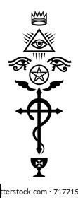 CRUX SERPENTINES (The Serpent Cross). 
Mystical signs and Occult symbols of Illuminati and Freemasonry.