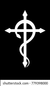 CRUX SERPENTINES (The Serpent Cross). 
Mystical sign and Occult symbol of Black Magic.