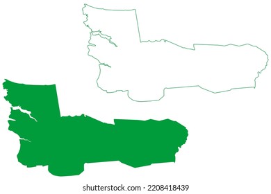 Cruz municipality (Ceará state, Municipalities of Brazil, Federative Republic of Brazil) map vector illustration, scribble sketch Cruz map