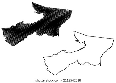 Cruzeiro do Sul municipality (Acre state, Municipalities of Brazil, Federative Republic of Brazil) map vector illustration, scribble sketch Cruzeiro do Sul map
