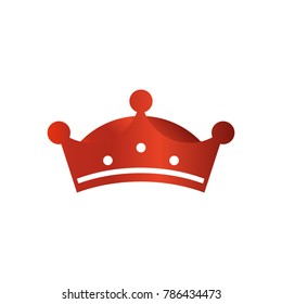 Crwon signs, Flat Red Icon Design on White Background