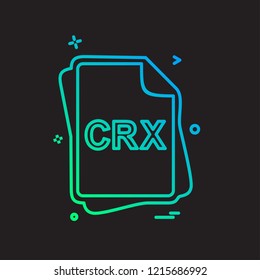 CRX file type icon design vector