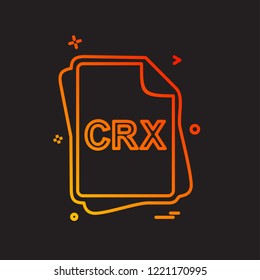 CRX file type icon design vector