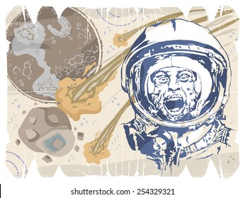 Cry astronaut, vector