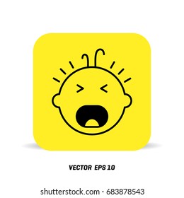 cry baby vector icon design