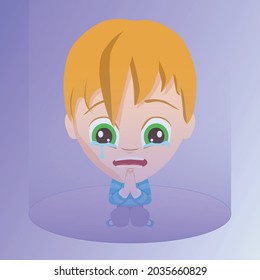 cry boy help us vector design