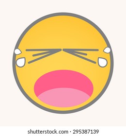 Cry - Cartoon Smiley Vector Face