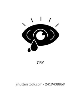 cry concept line icon. Simple element illustration. cry concept outline symbol design.