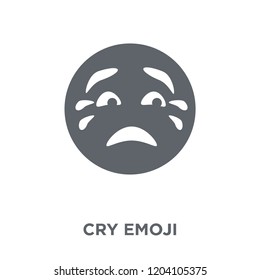 Cry emoji icon. Cry emoji design concept from Emoji collection. Simple element vector illustration on white background.